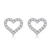 Fully-drill Love Earrings Pure Needle Light Luxury Style Heart-shaped Light Wind Earrings