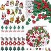 Christmas Tree & Elk Wood Decorative DIY Buttons Set: Printed Gloves & Colorful Designs