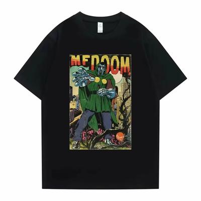 Singer Mf Doom Madlib Madvillain Double Sided Graphic Cotton Tshirt Tops Male Hip Hop T Shirt Men Women Fleece Cotton T-shirts