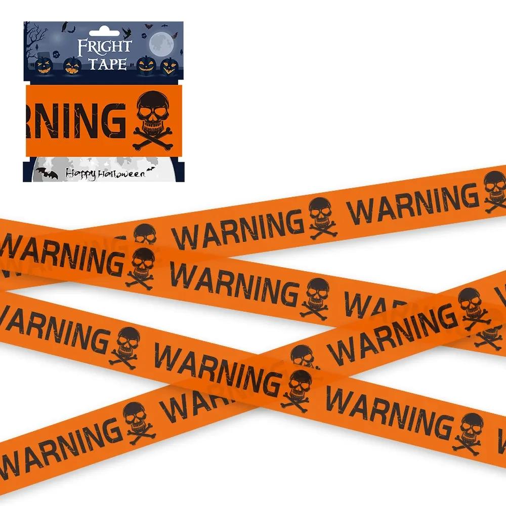 

5/1PCS Halloween Props Window Prop Warning line Plastic Skull Head Warning Tape Signs Halloween Decoration Witch Balloons lot 1pcs