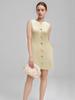 European & American Women's Sleeveless Button-Up Elegant Mini Skirt - Summer Slim Fit Socialite Style