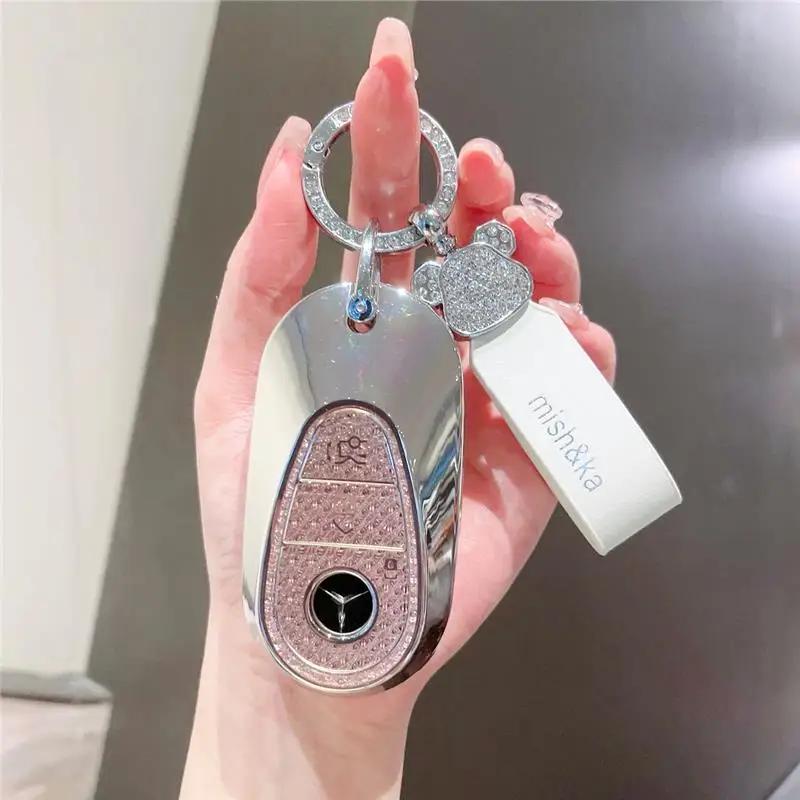 VFO1 Car Remote Key Cover Case Holder shell Women's Bag Fob For Mercedes Benz 2025 New C260L E300L S400L EQE GLC CLE C E S Class