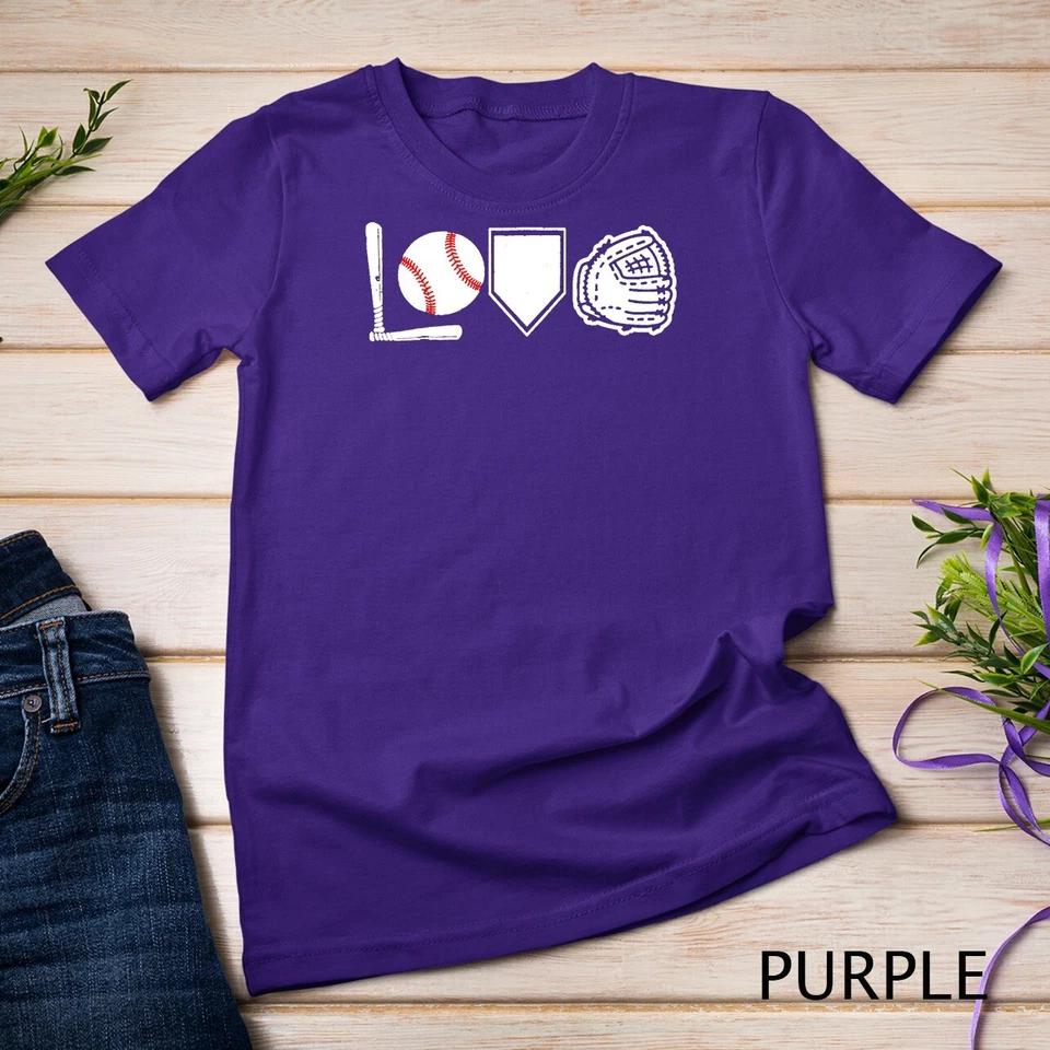 I Love Baseball T-Shirt Baseball Heart Unisex T-shirt 10 S