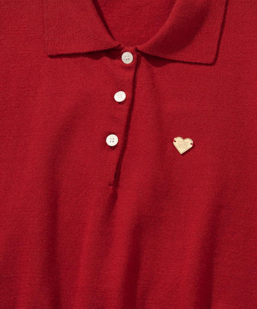 KNITTED (W) Basic Essential Washable Collared Knit Red