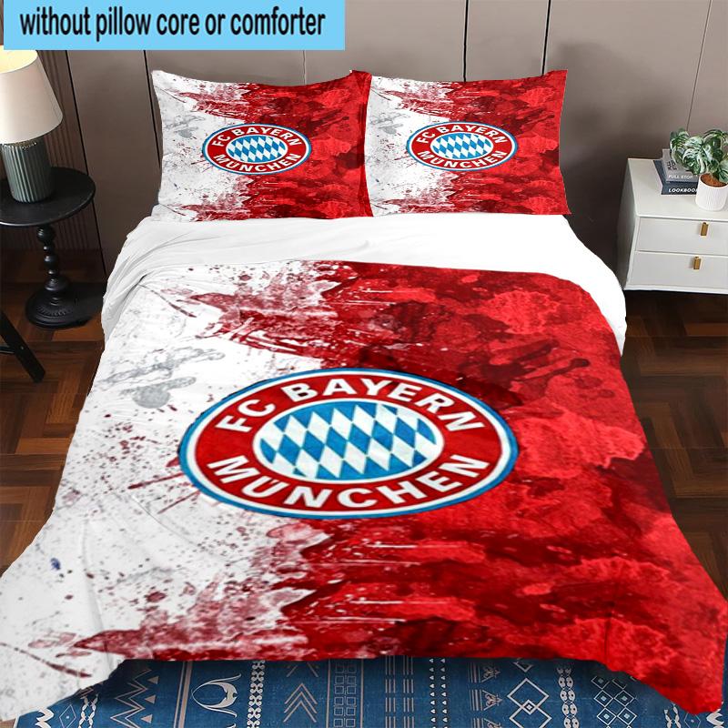 Set Biancheria da Letto Stampato FC Bayern München 3 Pezzi Copripiumino Chiusura Include 1 Copripiumino e 2 Federe Set Biancheria da Letto Decorazioni per la Casa Regali
