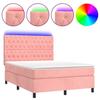 VidaXL Slat Bed Base with Mattress and LED, Upholstered Bed, Double Bed, Adult Bed for Interior Bedroom, 3136304