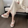 Fashion Women's Clip Toe Wedge Flip Flops 2025 Summer High Quality Platform Beach Sandals Woman Thick Sole Slippers Slides Zapatos Mujer