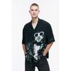 H M Relaxed Fit Printed caMp sHirt Black Kurt Cobain