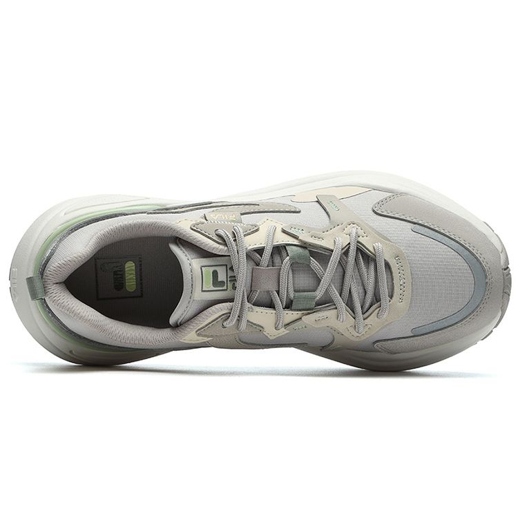 FILA Fashion Sneakers Cool Lightweight Synthetic Leather Low Top Marathon Running Shoes Women Sneakers Gray Green F12W144154FSF