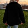 Women's Color Lined Zip Up Cardigan Loose Fit Fall Winter Jacket