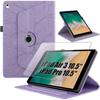 Case + Tempered Glass for iPad Air 3 10.5" / iPad Pro 10.5" - 360° Rotating Case Purple Tree Pattern