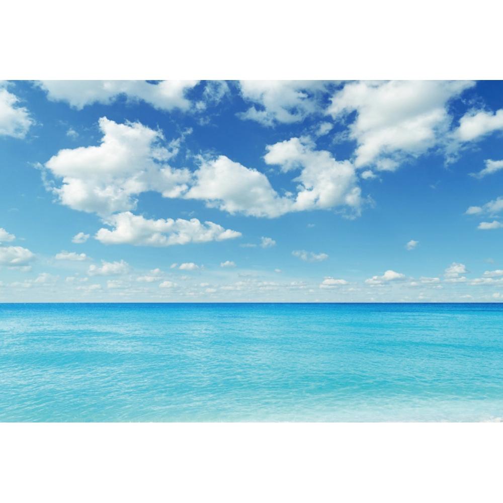 Background Photo with Beach Waves and Sunset, Summer Vacation, Ocean, Beach, Blue Sky, White Cloud, Sand, Photo Shoot