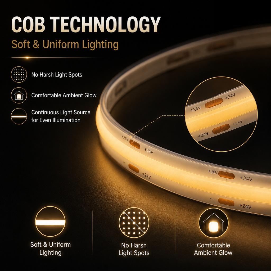 Motion Sensor Led COB Light Strip Battery Usb Powered 5V Auto ON/OFF Liner Lighting Diode for Cabinet Wardrobe Kitchen Staircase