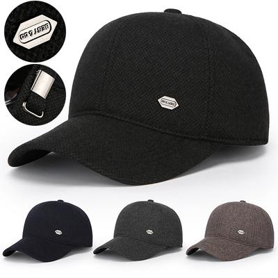 Men's Hat Winter Middle-Aged Baseball Cap Warm Dad Ear Protection Cap Thick Woolen Hat
