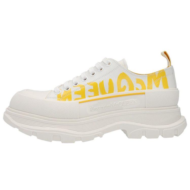 Alexander Mcqueen Tread Slick Low Lace Up Graffiti White Yellow Pop 711108WIAT69429