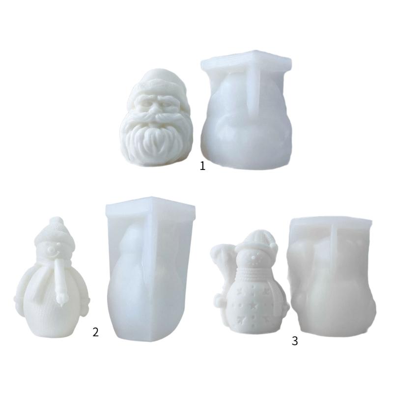 Santa Claus Candle Mold Festive Silicone Mold Beautiful Holiday Snowman Aromatherapys Resin Molds DIY Home Ornament