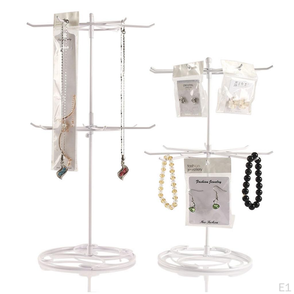 Bracelet Necklace Hanger Round Jewelry Rotating Rack Display Organizer