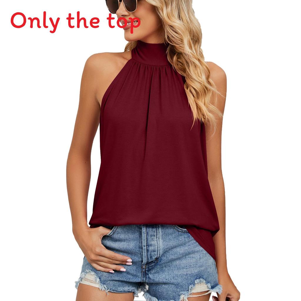 Sleeveless Knit Tank Top For Women With Tie Details Summer Casual Wear