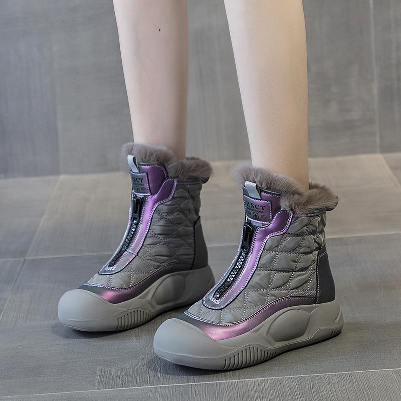 Cold-resistant large cotton shoes, new muffin thick-soled wool cotton shoes