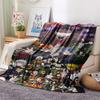 1Pc Cartoon Print Flannel Blanket, High Quality Comfortable for All Seasons, Home Decor, Warmth and Comfort, Perfect for Christmas Birthday Gift