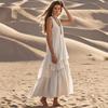 New in spring and summer , Amazon Independent Station cross-border cotton and linen women's loose big skirt sleeveless dress