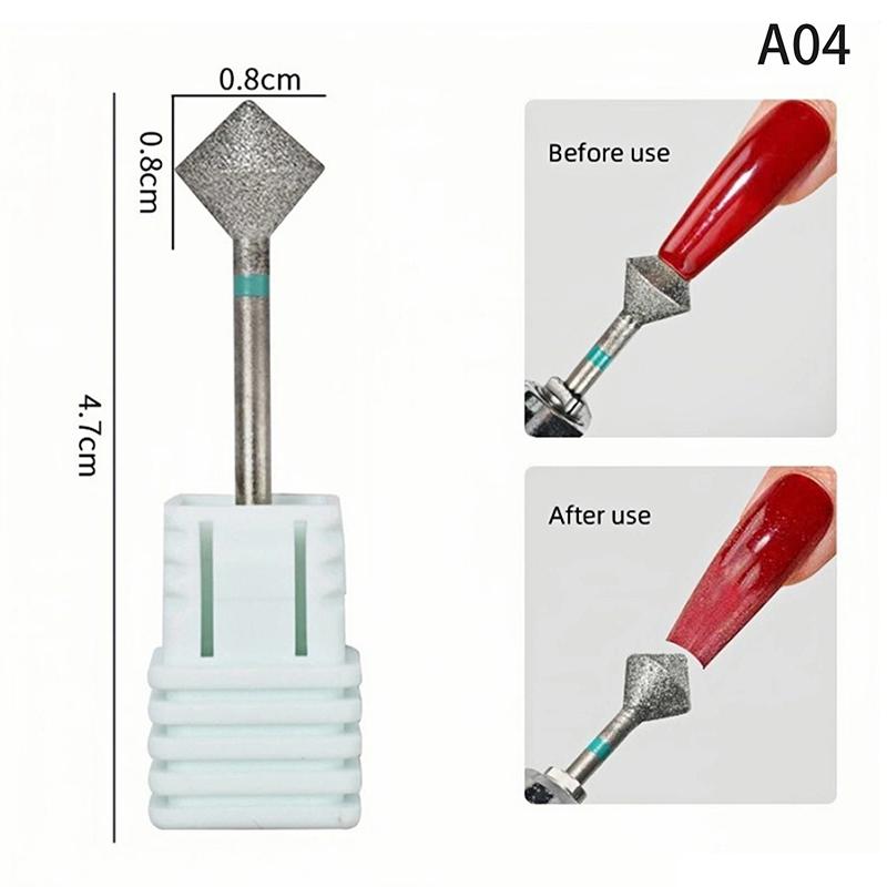 Diamond Nail Drill Bit Mill Cutter All For Manicure Machine Bit Tools Accessories Cuticle Clean For Removing Nail Gel
