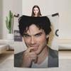 Damon Salvatore The Vampire Diaries  Flannel Blanket Spring  Warm Soft Throw Blanket for Kids Adult Home Decor Graphic Bed Cover
