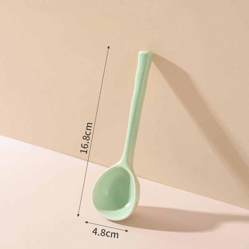 Ceramic Soup Spoon Japanese Style Household Ableware Cute Mixing Spoon Dessert Spoon Creative Kitchen Utensils 2025 New