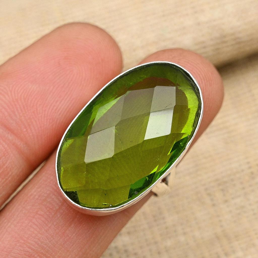 Jeweloporium Anello In Argento Sterling 925 Con Pietra Labradorite Grigia - Fatto A Mano, Cabochon Ovale 8x10mm - Misura 30 - Gioiello Artigianale Indiano