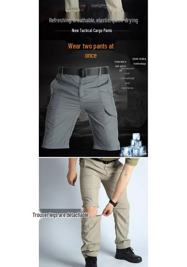 Men's Convertible Quick-Dry Outdoor Tactical Trousers with Multi-Pockets