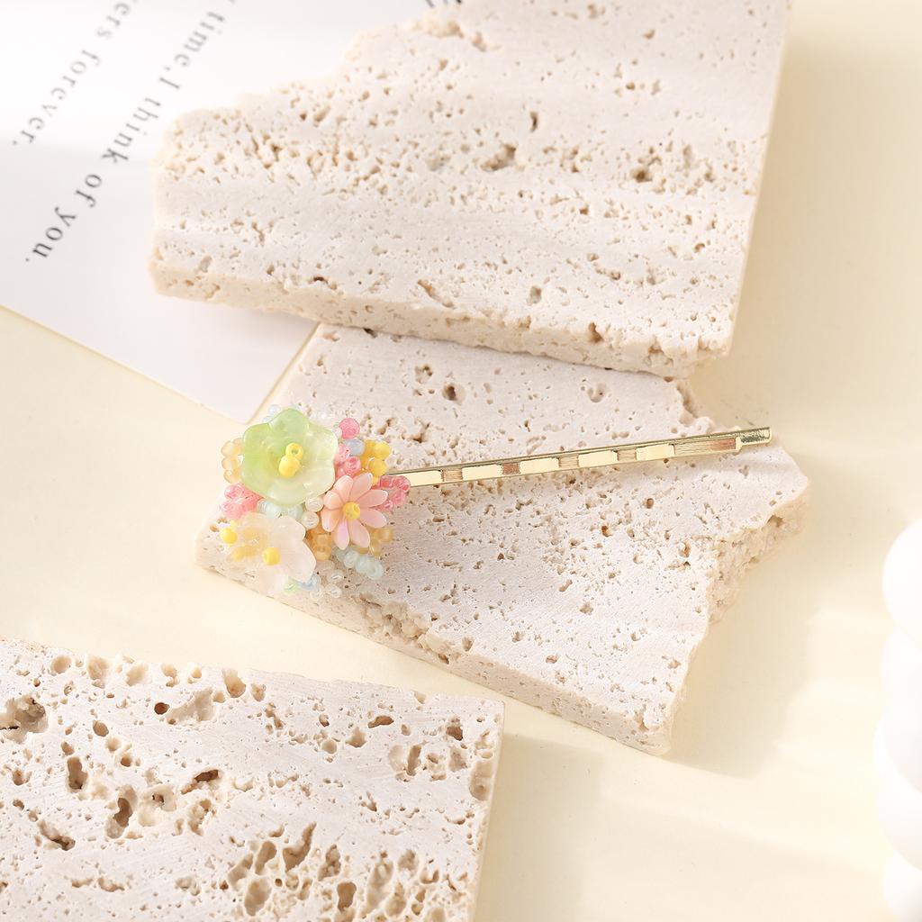 Crystal Hydrangea Flower Hairpin High Sense Fresh And Sweet One-Word Clip Women'S Fashion Hair Accessories