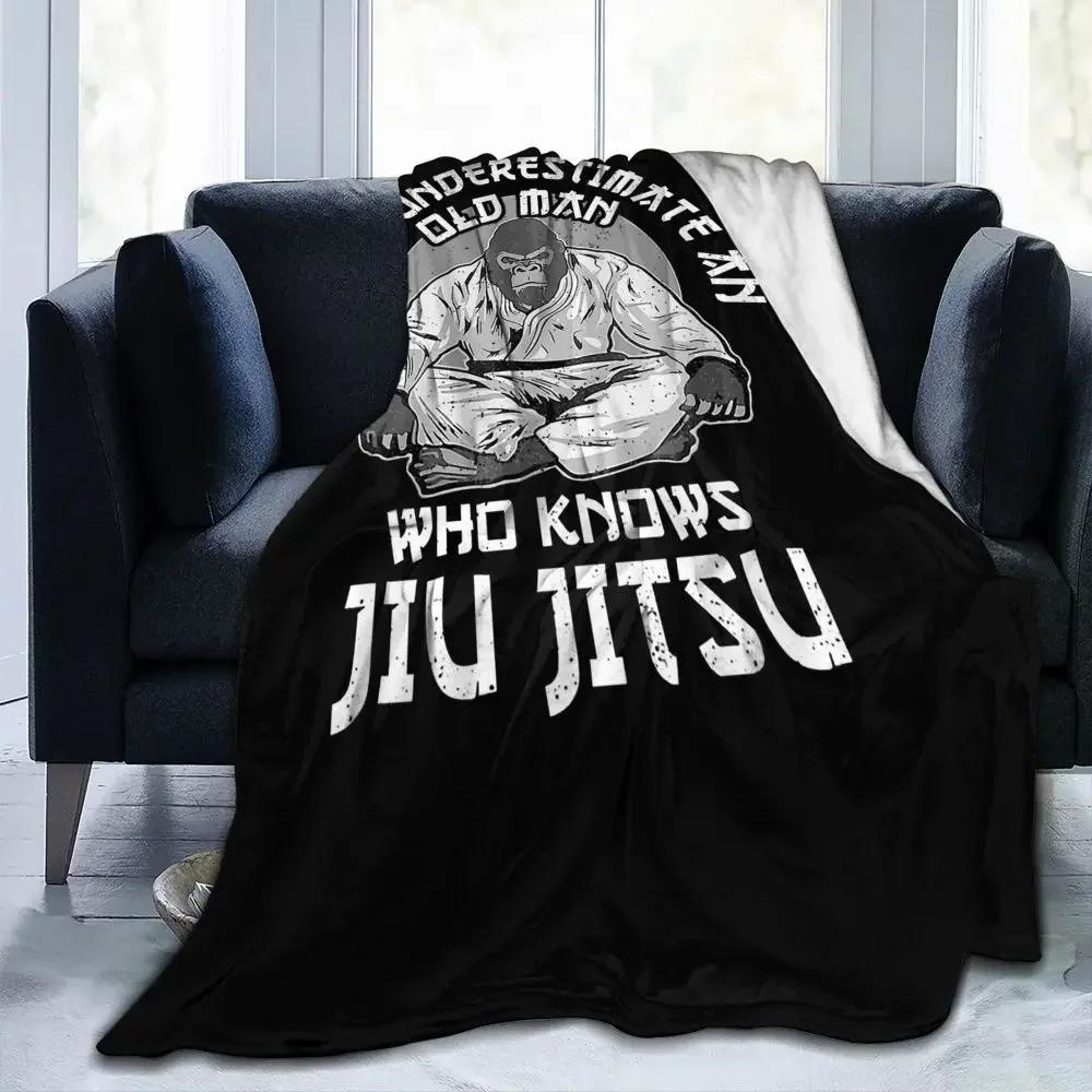 Jiu Jitsu Affe BJJ Decke Plüsch Vintage Warme Überwurfdecke für Tagesdecke Dekoration