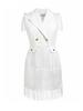 AOMEI Abito Blazer Donna Chic con Frange Scollo a Revers Senza Maniche Nappa Vestibilità Aderente Mini Abiti da Festa da Sera