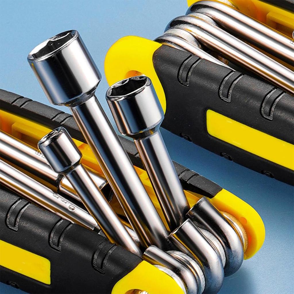 Folding Allen Wrench Set, Standard & Allen Key Set Tool 1 Pack Portable Hex Key Set for All Business and Home Purposes