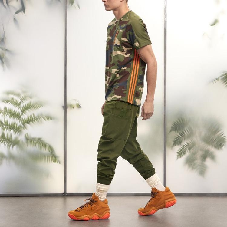 Adidas X Ivy Park Collaboration Solid Color Logo Print Elastic Cuff Sports Pants Men Bottoms Green HS0901