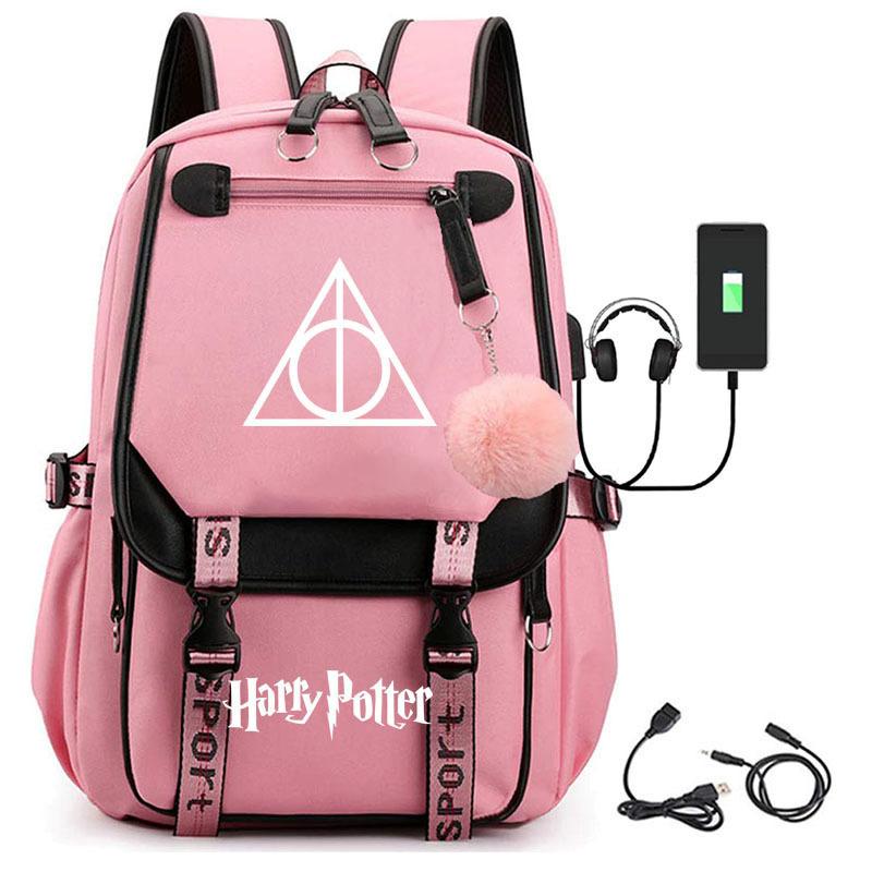 Large Capacity Schoolbag with Shoulder Strap; Student Three-piece Pencil Case Set