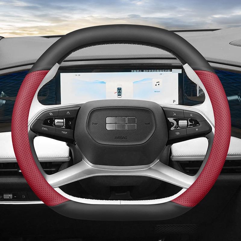 

High Leather Braid on Car Auto Steering Wheel Cover Wrap for Geely Boyue Cool Boyue L 2026 2026 2026 2026 Double D Type