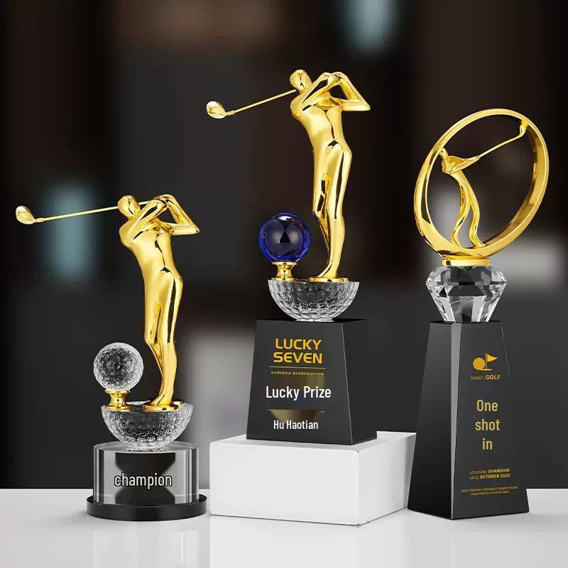 High-End Hole-in-One Golf Trophy: Metal Medal Award for Sports Events