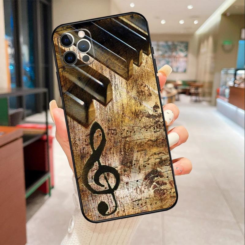 Musical Music Note Phone Case For iPhone 17 Air 16 15 13 11 12 14 Pro Max mini 15 16 Plus 16e Protective Cover