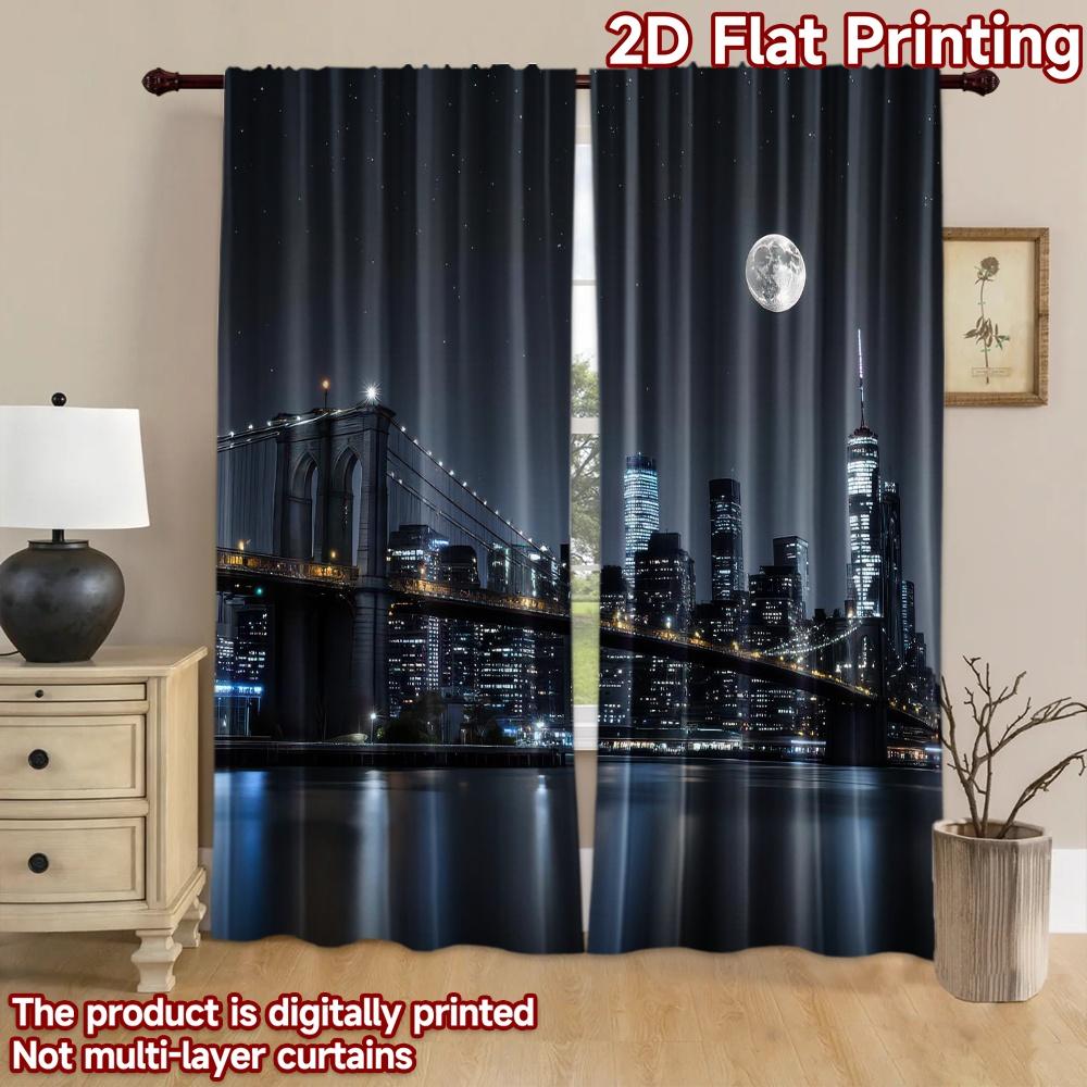 2D Flat Photography Backdrop Tapestry City Night Skyline 100% Polyester Family Party Decoration Perfect for Suitable for