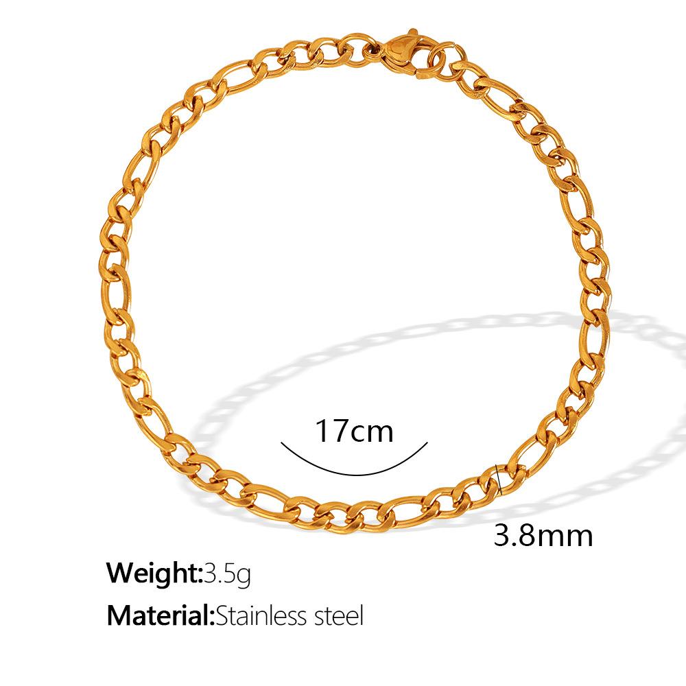 Mode Luxe Léger Figaro Chaîne Cubaine Bracelet en Acier Titane Tempérament Polyvalent Simple Personnalité Bracelet