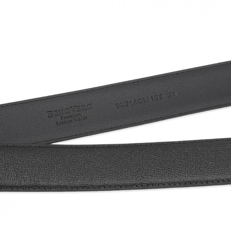 Daks Black Glossy Check Pattern Automatic Belt Bmg1acb1109k1