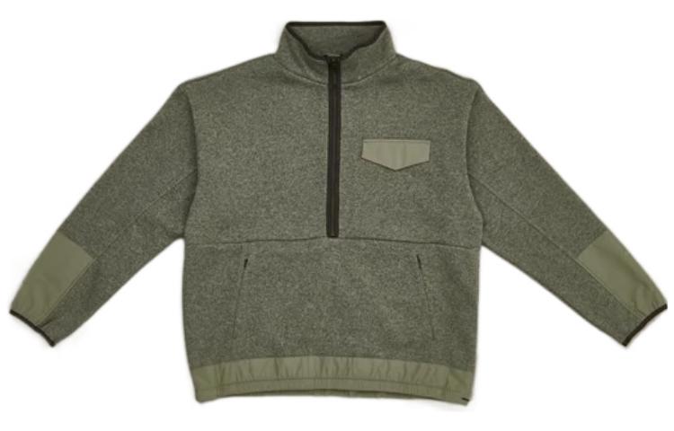 New Balance Half Zip Sweatshirts Men s Green Stand Collar Moderate Regular AMT25005-DRC L