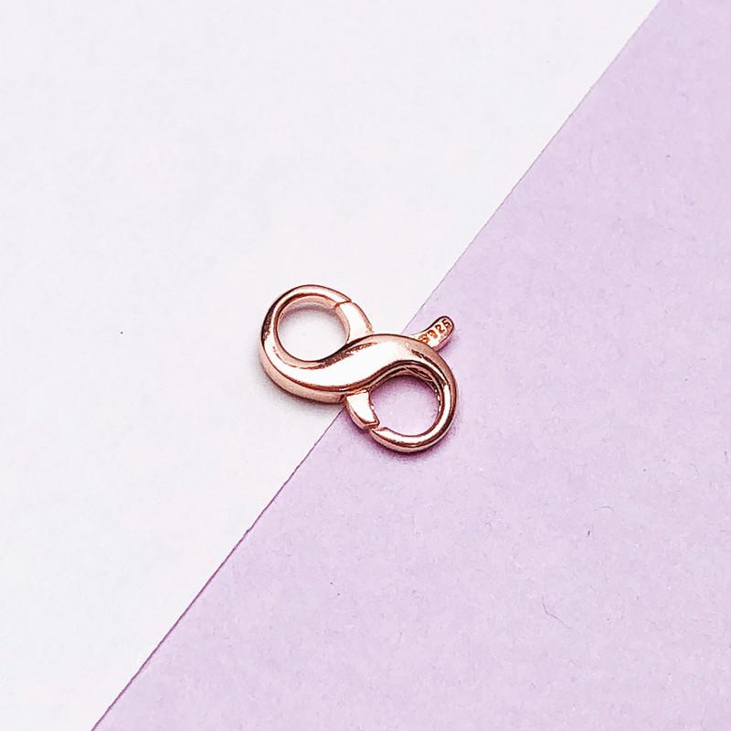 925 Sterling Silver Double Opening Figure 8 Spring Clasp for Necklaces and Bracelets