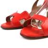 Hermes Sandals Night H Logo Slingback Leather Red Leather Women 36 Used