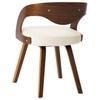 Dining Chairs 2 Pcs Cream Colored Bentwood Frame and Faux Leather