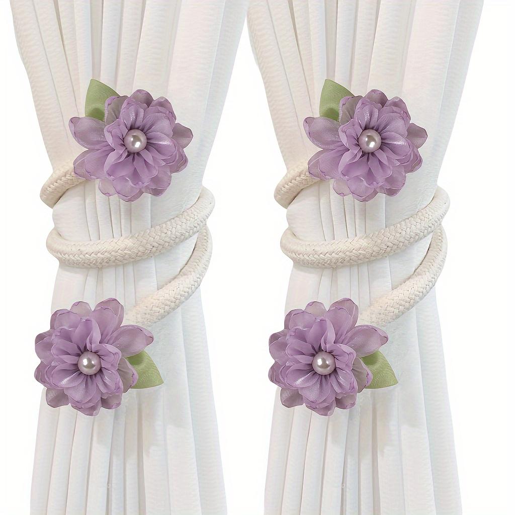 

Креативные 2 шт. Подхваты для штор - Пряжка для штор с дизайном цветка на ветке, Зажим для штор в виде пояса для спальни, гостиной, домашнего декора 2PCS фиолетовый