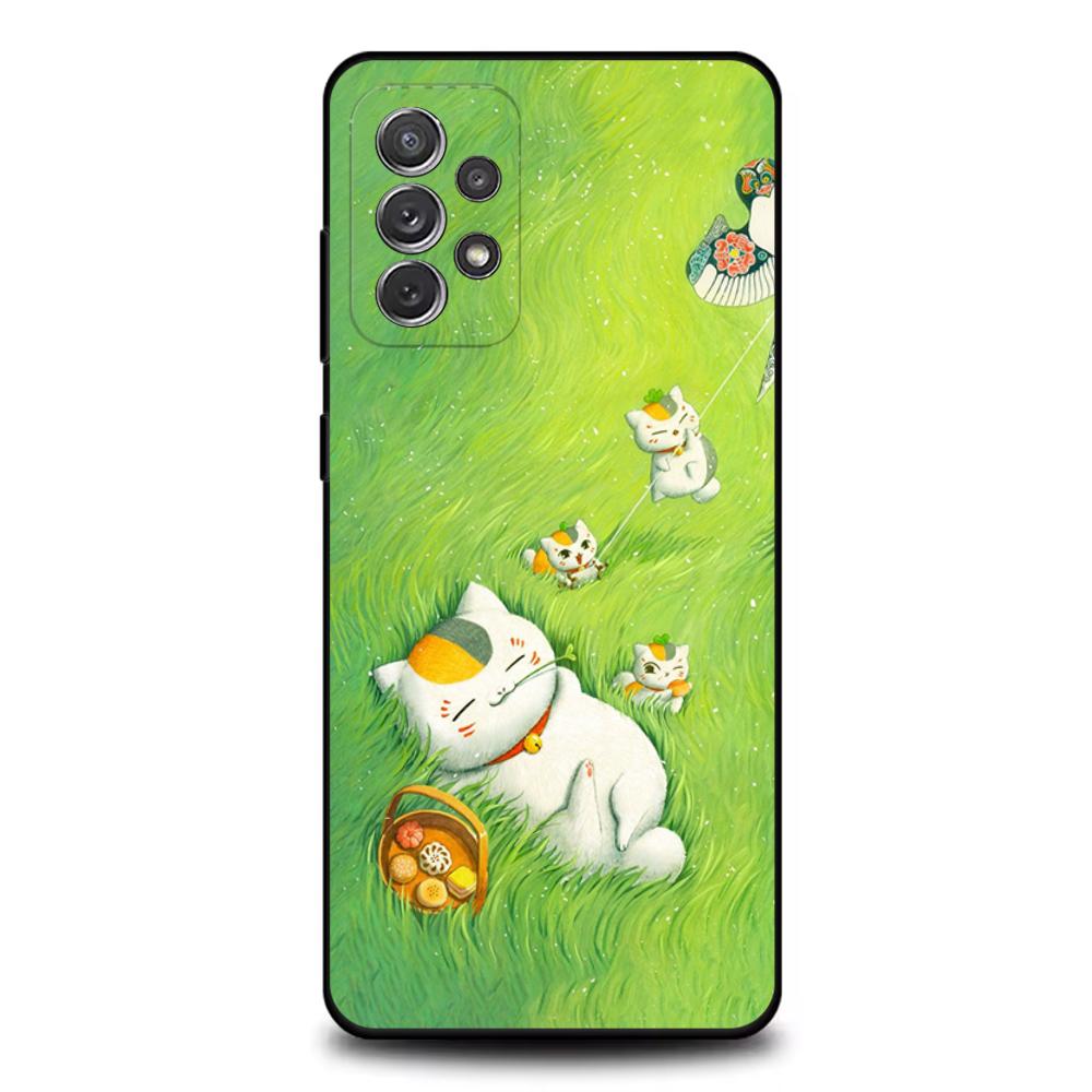 Sensei Natsume yuujinchou Nyanko Phone Case For Samsung S25,S24,S21,S22,S23,S30,Ultra,S20,Plus,Fe,Lite,Note,10,9,5G Black Cover