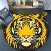 Golden Tiger Round Area Rug,Carpet Rug for Living Room Bedroom Sofa Playroom Decor,Non-slip Floor Mat