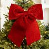 60cm Red Large Velvet Christmas Bows Large Christmas Tree Top Bow Outdoor Decorations Wedding Hanging Pendant New Year Ornament